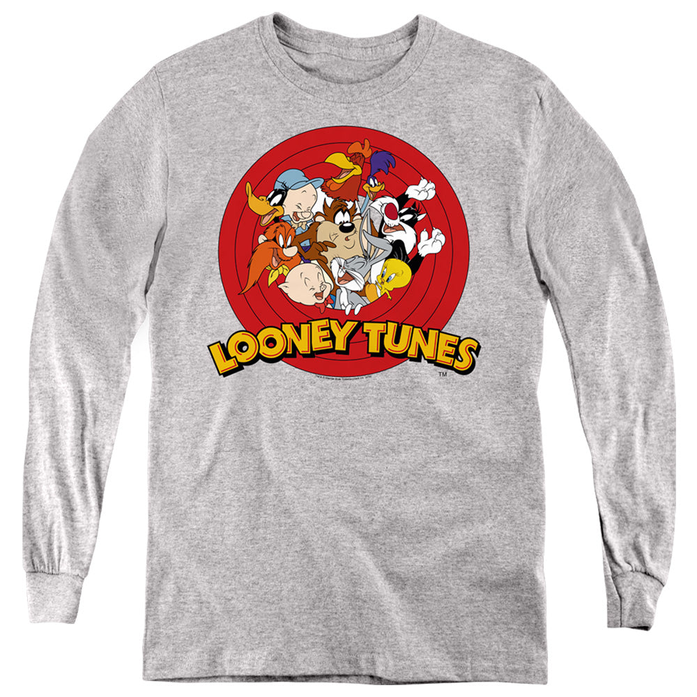 Looney Tunes Group Long Sleeve Kids Youth T Shirt Athletic Heather Officially Licensed