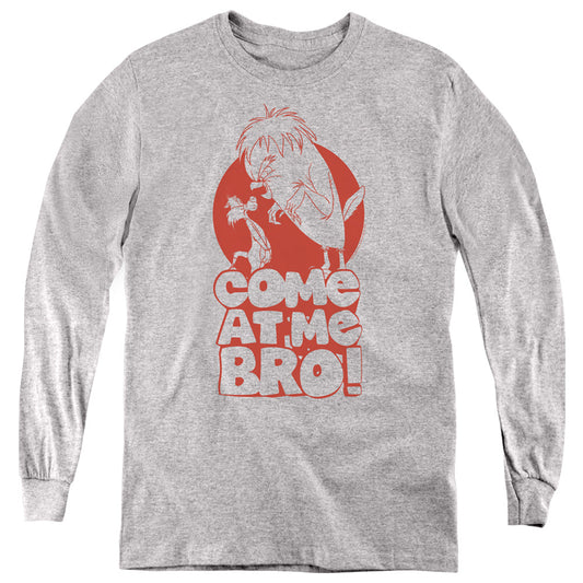 Looney Tunes Come at Me Long Sleeve Kids Youth T Shirt Athletic Heather Officially Licensed