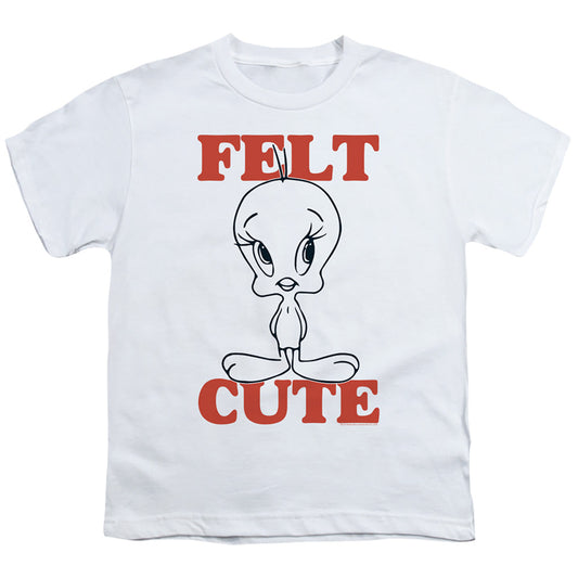 Looney Tunes Felt Cute Kids Youth T Shirt White Officially Licensed