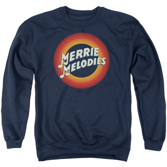 Looney Tunes Merrie Logo Mens Crewneck Sweatshirt Navy Blue Officially Licensed