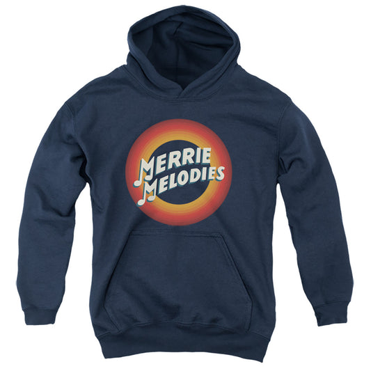 Looney Tunes Merrie Logo Kids Youth Hoodie Navy Blue Officially Licensed