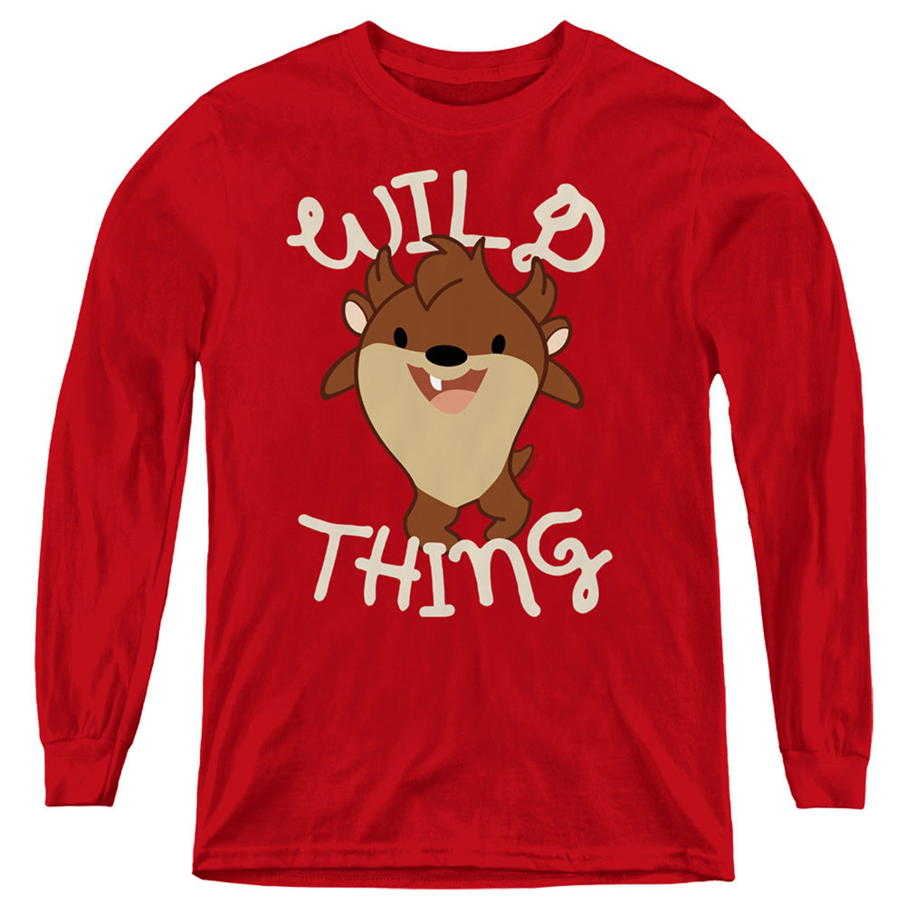 Looney Tunes Wild Thing Kid Long Sleeve Kids Youth T Shirt Red Officially Licensed