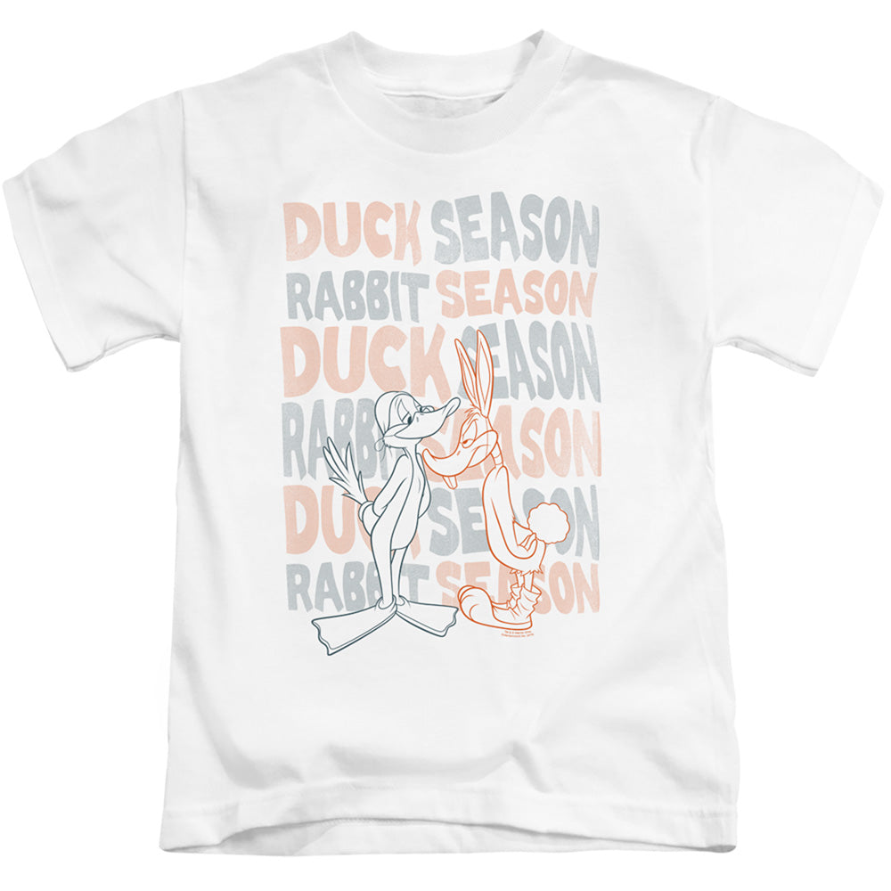 Looney Tunes Duck Season Rabbit Season Juvenile Kids Youth T Shirt White Officially Licensed