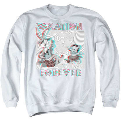 Looney Tunes Vacation Forever Mens Crewneck Sweatshirt White Officially Licensed