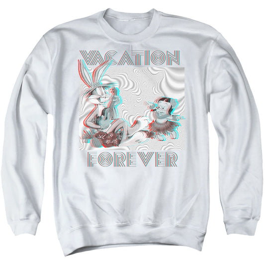 Looney Tunes Vacation Forever Mens Crewneck Sweatshirt White Officially Licensed