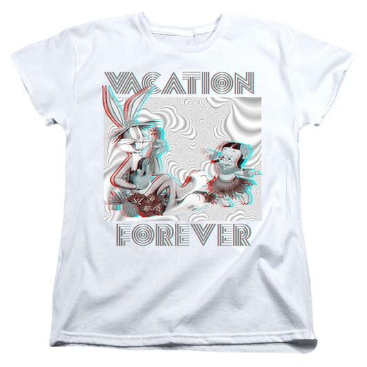 Looney Tunes Vacation Forever Womens T Shirt White Officially Licensed