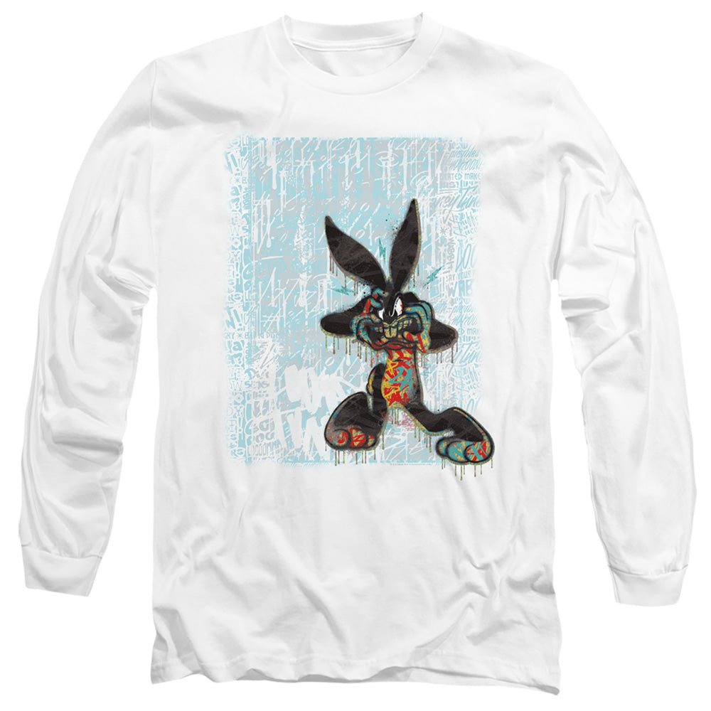 Looney Tunes Graffiti Rabbit Mens Long Sleeve Shirt White Officially Licensed Officially Licensed