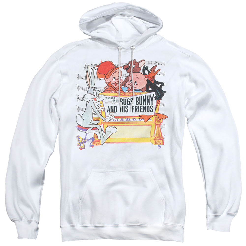 Looney Tunes Bugs And Friends Mens Hoodie White Officially Licensed