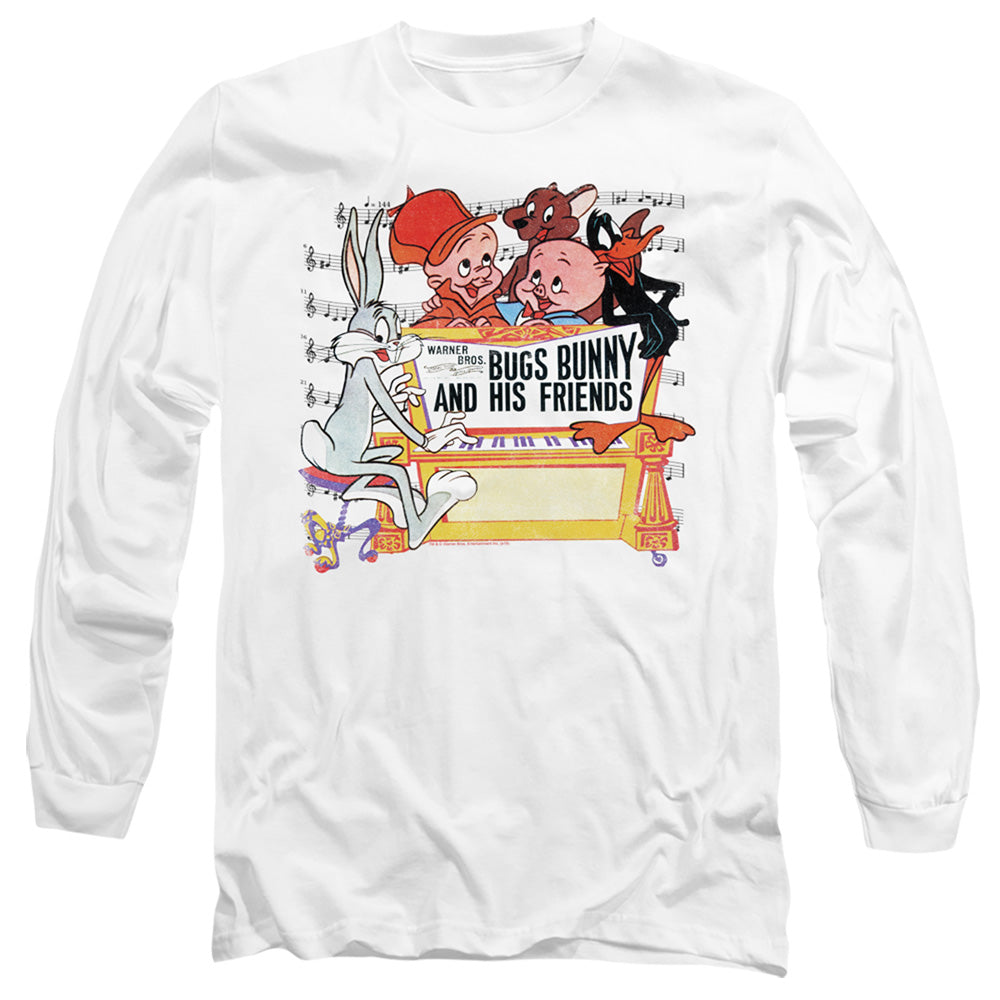 Looney Tunes Bugs And Friends Mens Long Sleeve Shirt White Officially Licensed Officially Licensed