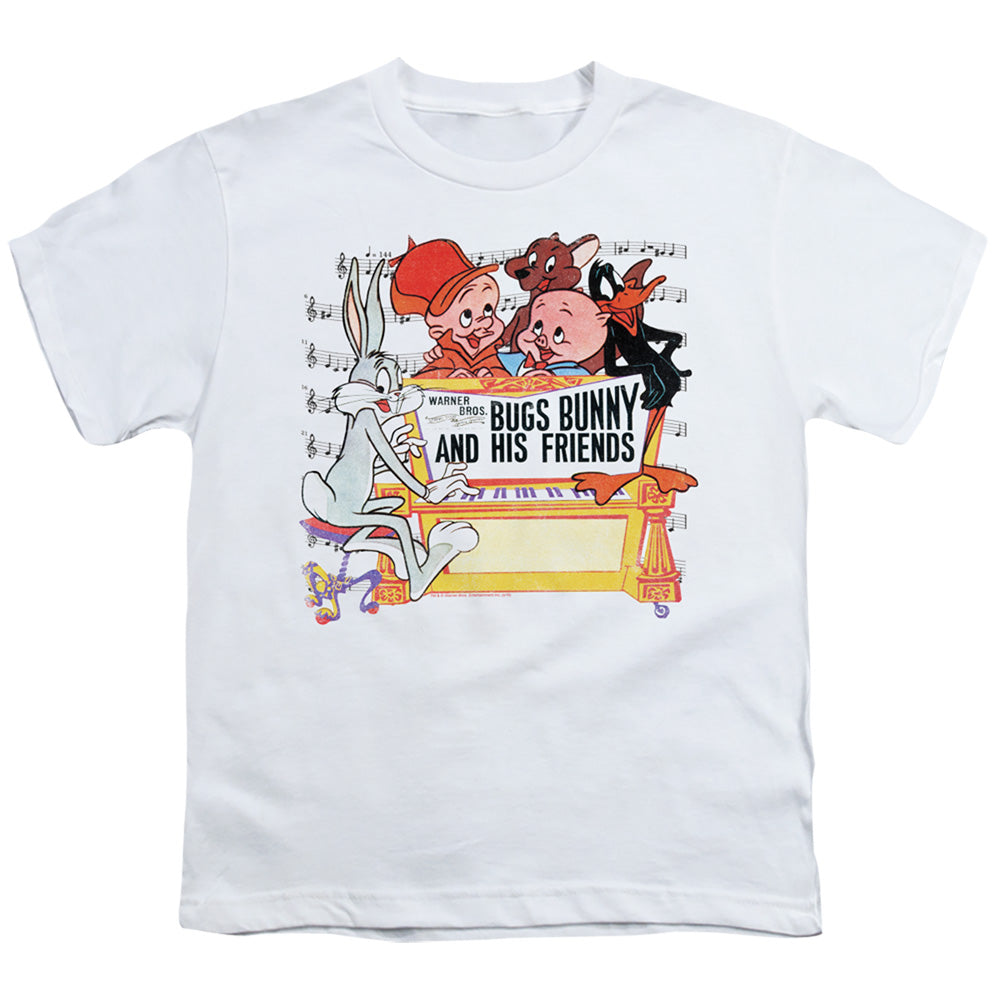 Looney Tunes Bugs and Friends Kids Youth T Shirt White Officially Licensed
