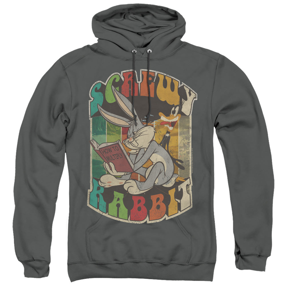 Looney Tunes Screwy Rabbit Mens Hoodie Charcoal Officially Licensed