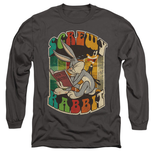 Looney Tunes Screwy Rabbit Mens Long Sleeve Shirt Charcoal Officially Licensed Officially Licensed