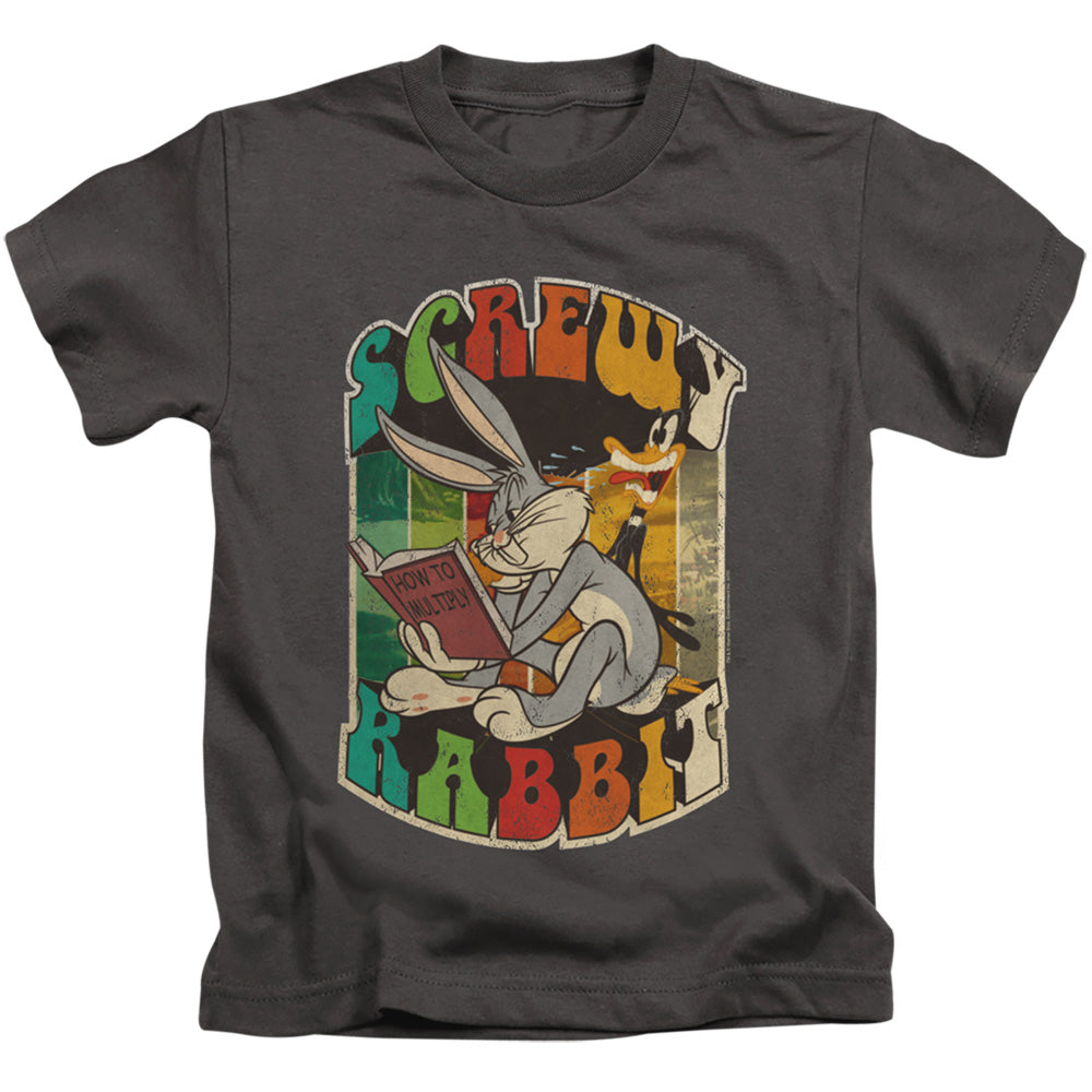 Looney Tunes Screwy Rabbit Juvenile Kids Youth T Shirt Charcoal Officially Licensed