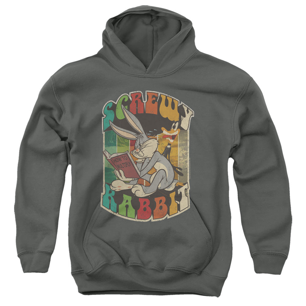 Looney Tunes Screwy Rabbit Kids Youth Hoodie Charcoal Officially Licensed