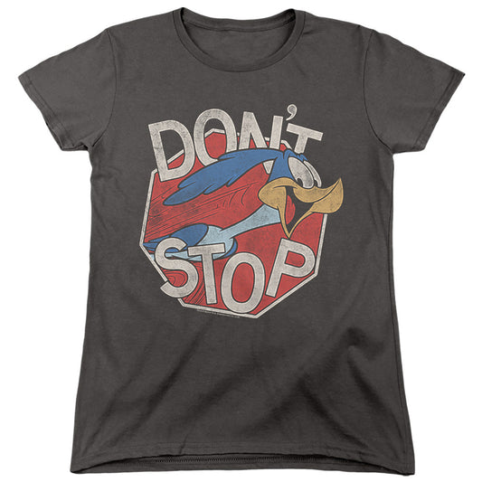 Looney Tunes Dont Stop Womens T Shirt Charcoal Officially Licensed