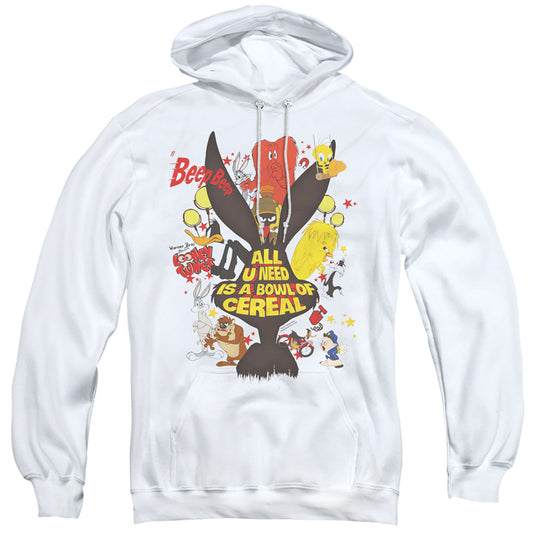 Looney Tunes Cereal Mens Hoodie White Officially Licensed