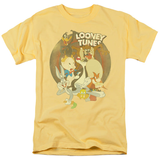 Looney Tunes Gangs All Here Mens T Shirt Yellow Officially Licensed