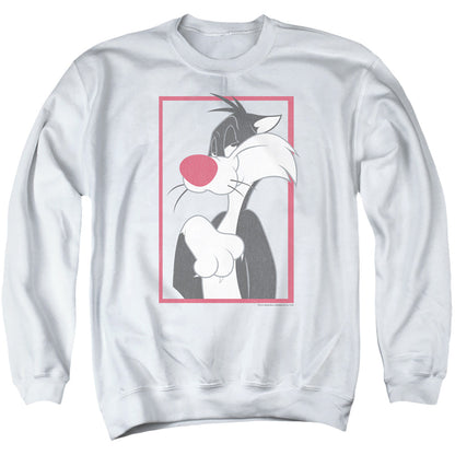 Looney Tunes Sylvester Mens Crewneck Sweatshirt White Officially Licensed