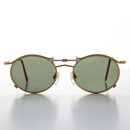 90s Oval Steampunk Sunglass Optical Quality - Lucian