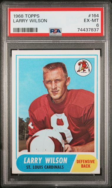 Graded 1968 Topps Larry Wilson #164 Football Card PSA 6 EX-MT