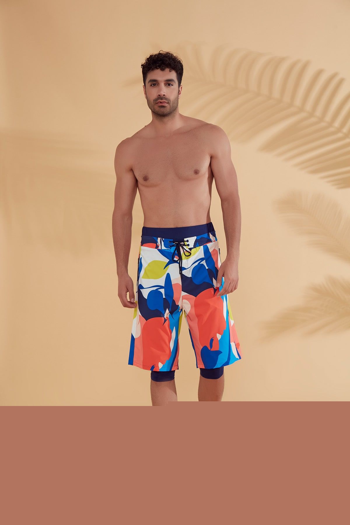 Navy Patterned Men's Shorts S2350