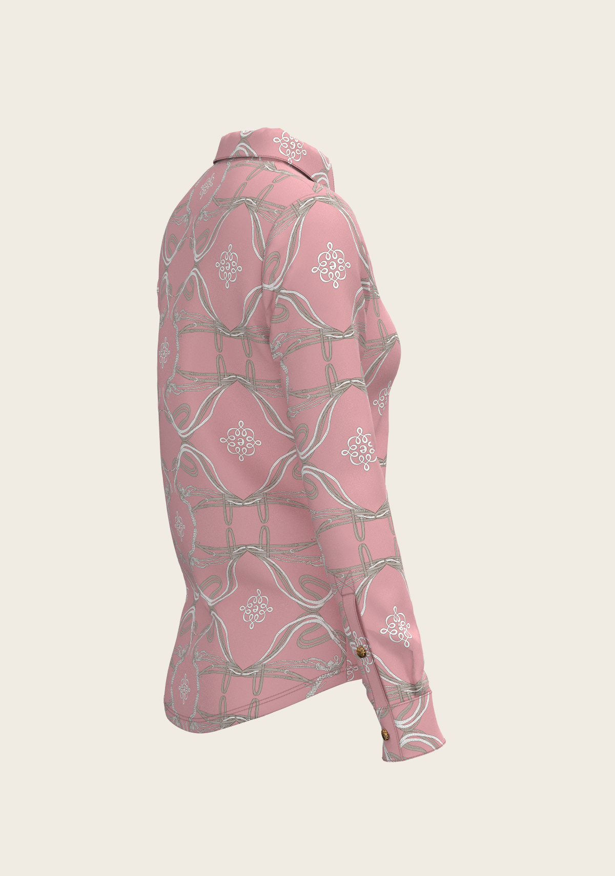 Roped Bridles on Rose Ladies Button Shirt