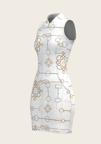 White Cable Golf Dress