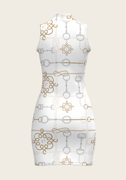 White Cable Golf Dress