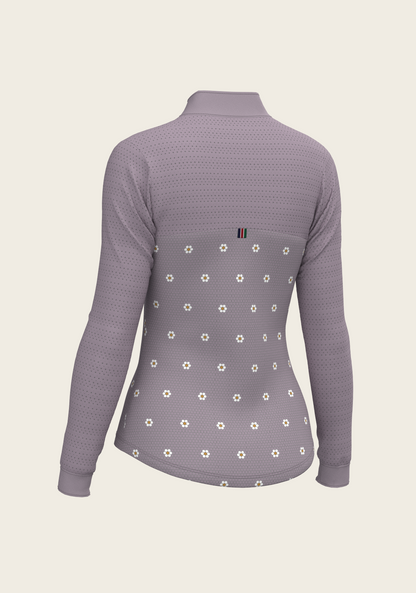 Mosaic Daises in Lavender Long Sleeve Sport Sun Shirt