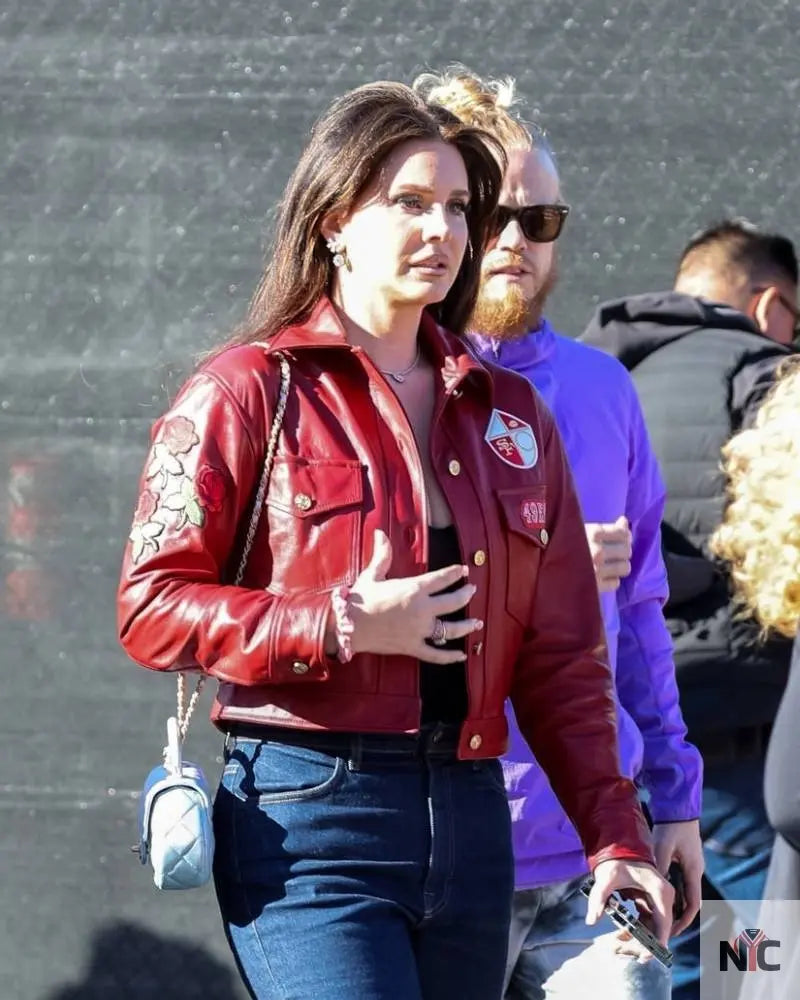 Lana Del Rey Super Bowl LVIII Red Jacket