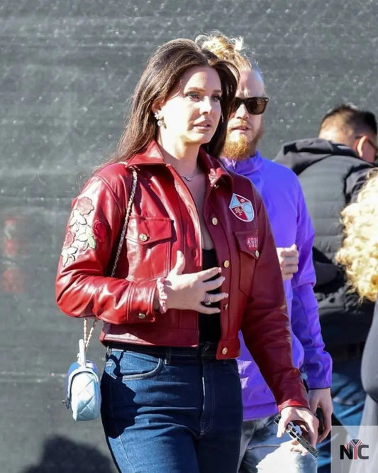 Lana Del Rey Super Bowl LVIII Red Jacket