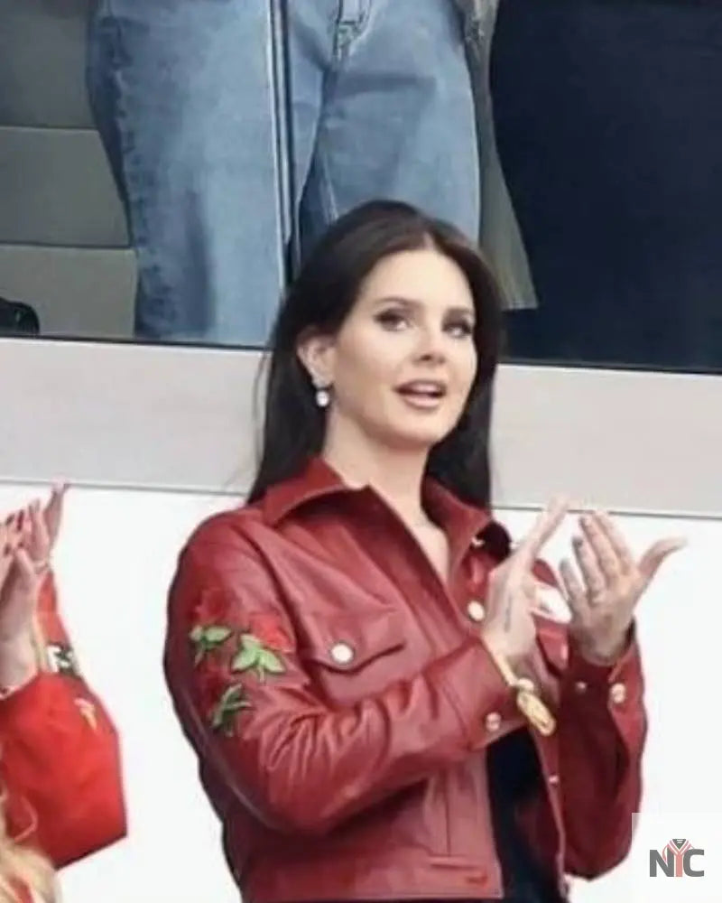Lana Del Rey Super Bowl LVIII Red Jacket