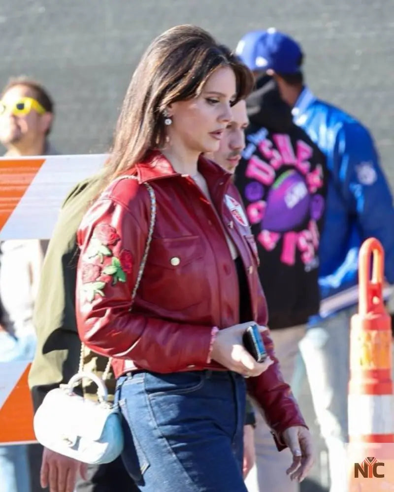 Lana Del Rey Super Bowl LVIII Red Jacket