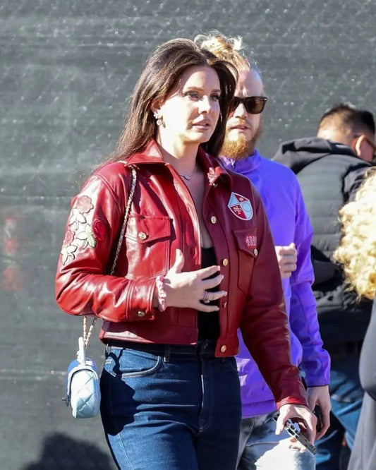 Lana Del Rey Super Bowl LVIII Red Jacket