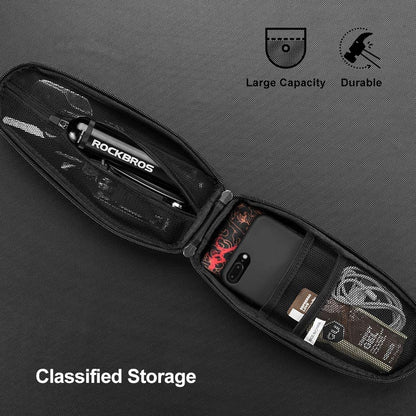 ROCKBROS Top Tube Bike Bag Bike Front Frame Bag EVA Bicycle Bag Below 6.2"/6.5"