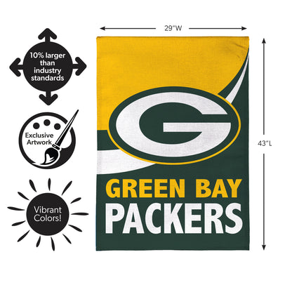 Green Bay Packers Burlap Flag House Size