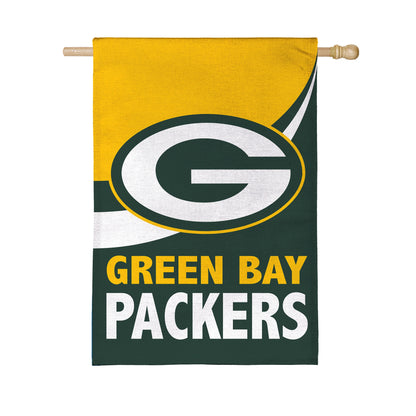 Green Bay Packers Burlap Flag House Size