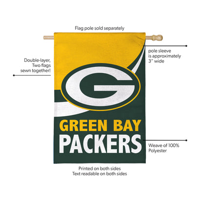 Green Bay Packers Burlap Flag House Size