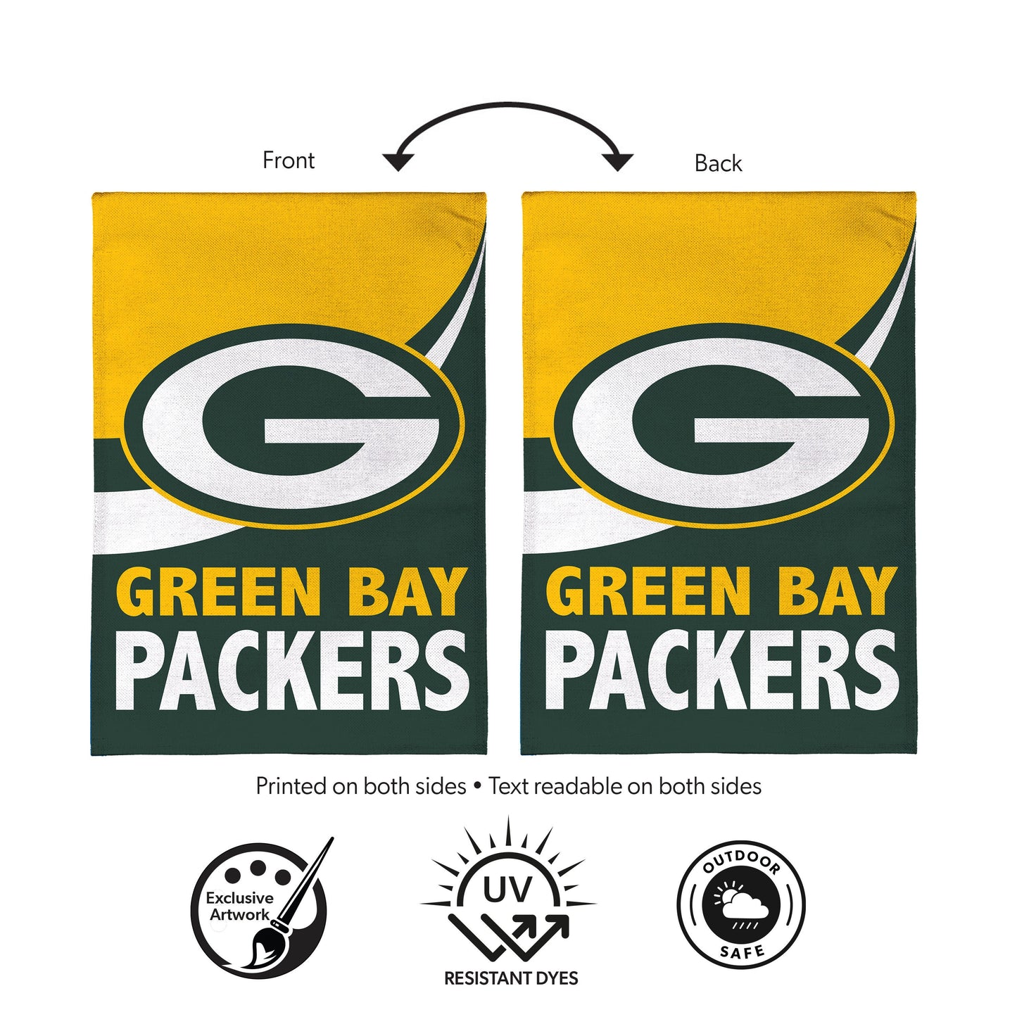 Green Bay Packers Burlap Flag House Size