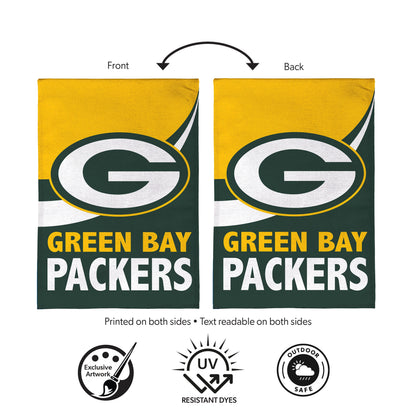 Green Bay Packers Burlap Flag House Size