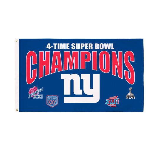 New York Giants 6X Superbowl Champions Football 3x5 Flag