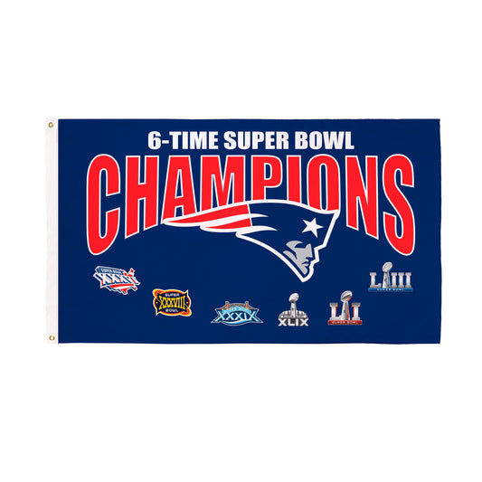 New England Patriots 4X Superbowl Champions Football 3x5 Flag