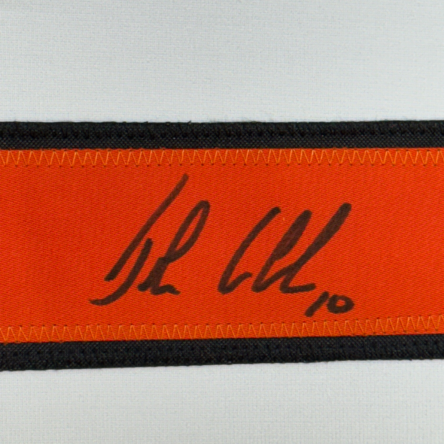 Framed Autographed/Signed John LeClair 35x39 Philadelphia White Hockey Jersey JSA COA