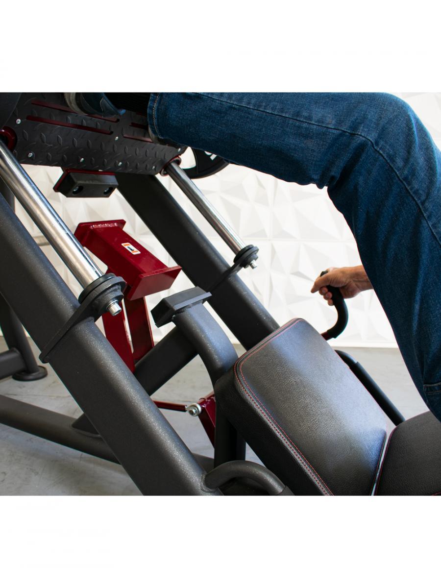 Pro Strength Linear Bearing Leg Press - Muscle D Fitness - Adjustable Back Pad - Plate Loaded