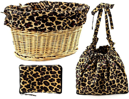 Cruiser Candy Bicycle Basket Liner 15 "x 12" x 10" (Leopard)