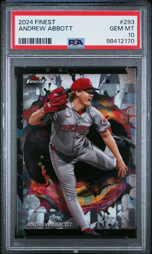 Graded 2024 Topps Finest Andrew Abbott #293 Rookie RC Baseball Card PSA 10 Gem Mint