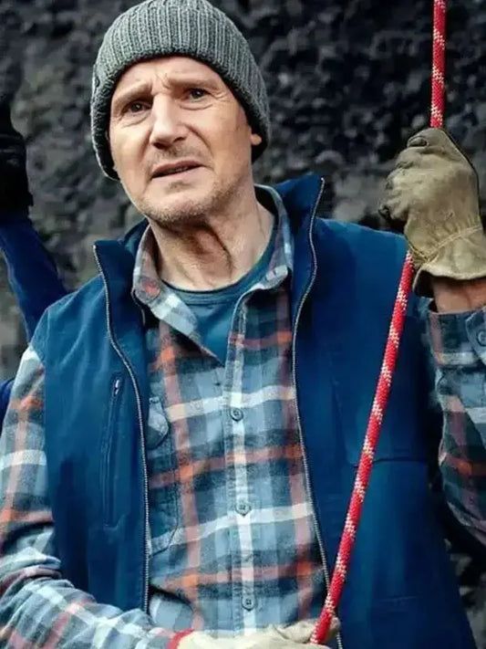 Liam Neeson Ice Road Vengeance 2025 Blue Vest