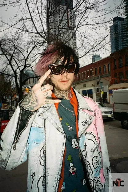 Lil Peep Never Say Die Painted Jacket