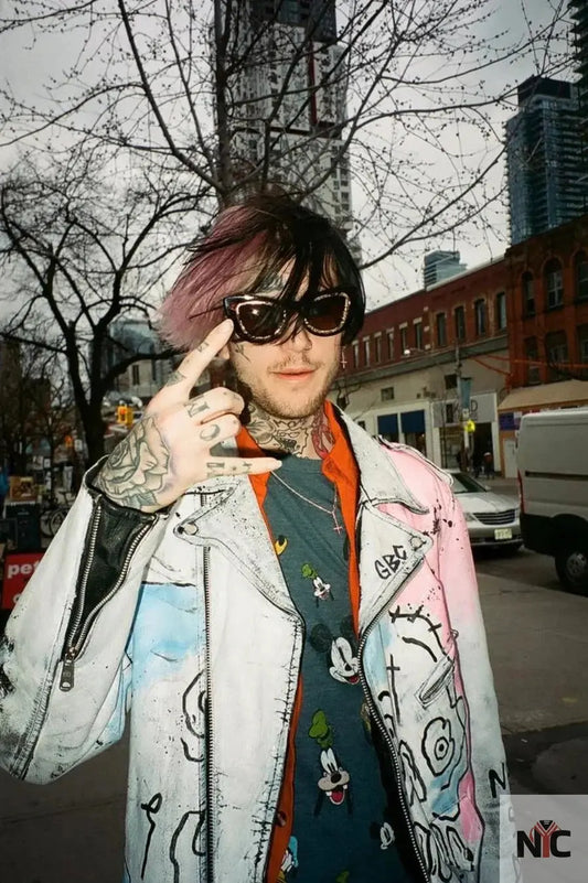 Lil Peep Never Say Die Painted Jacket