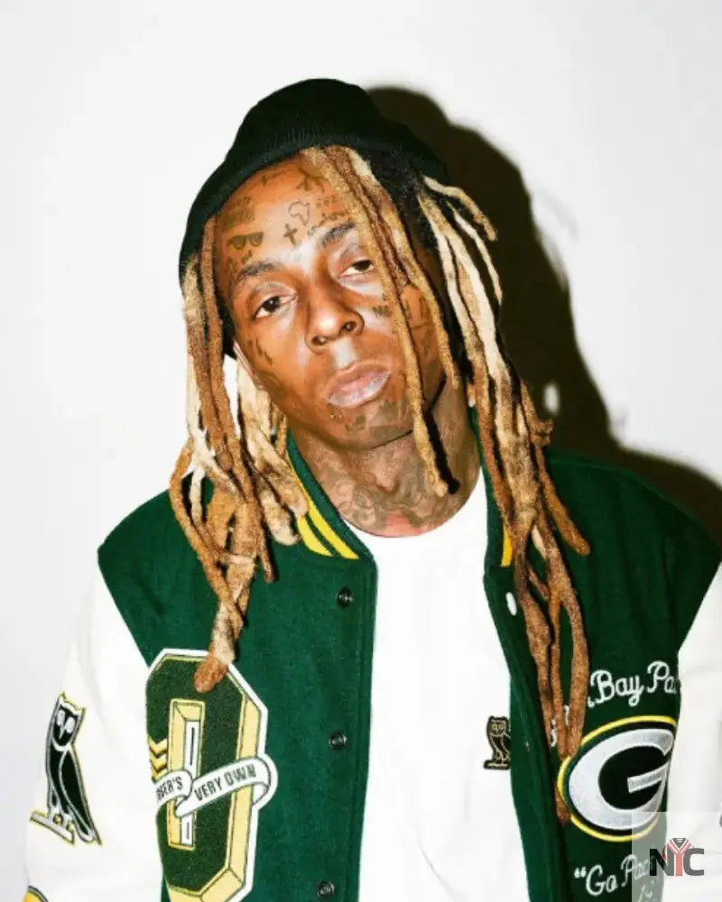 Lil Wayne for OVO x NFL Green Varsity Jacket